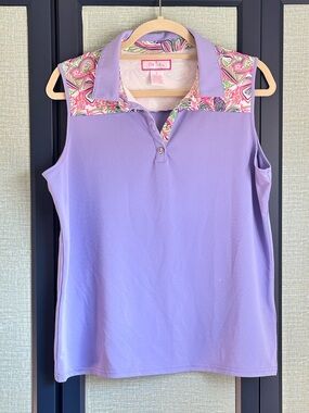 Stella Parker Golf Collection Sleeveless Polo with UPF 50 Protection, Size L